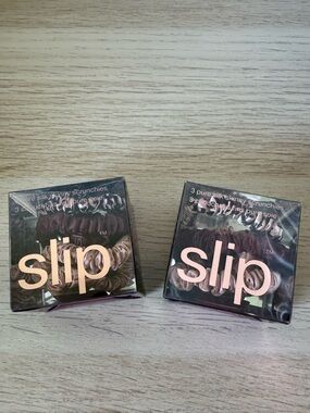 Slip 3-Pack Pure Silk Skinny Scrunchies Neutral Tones x 2 Boxes 6 Hair Ties NWT